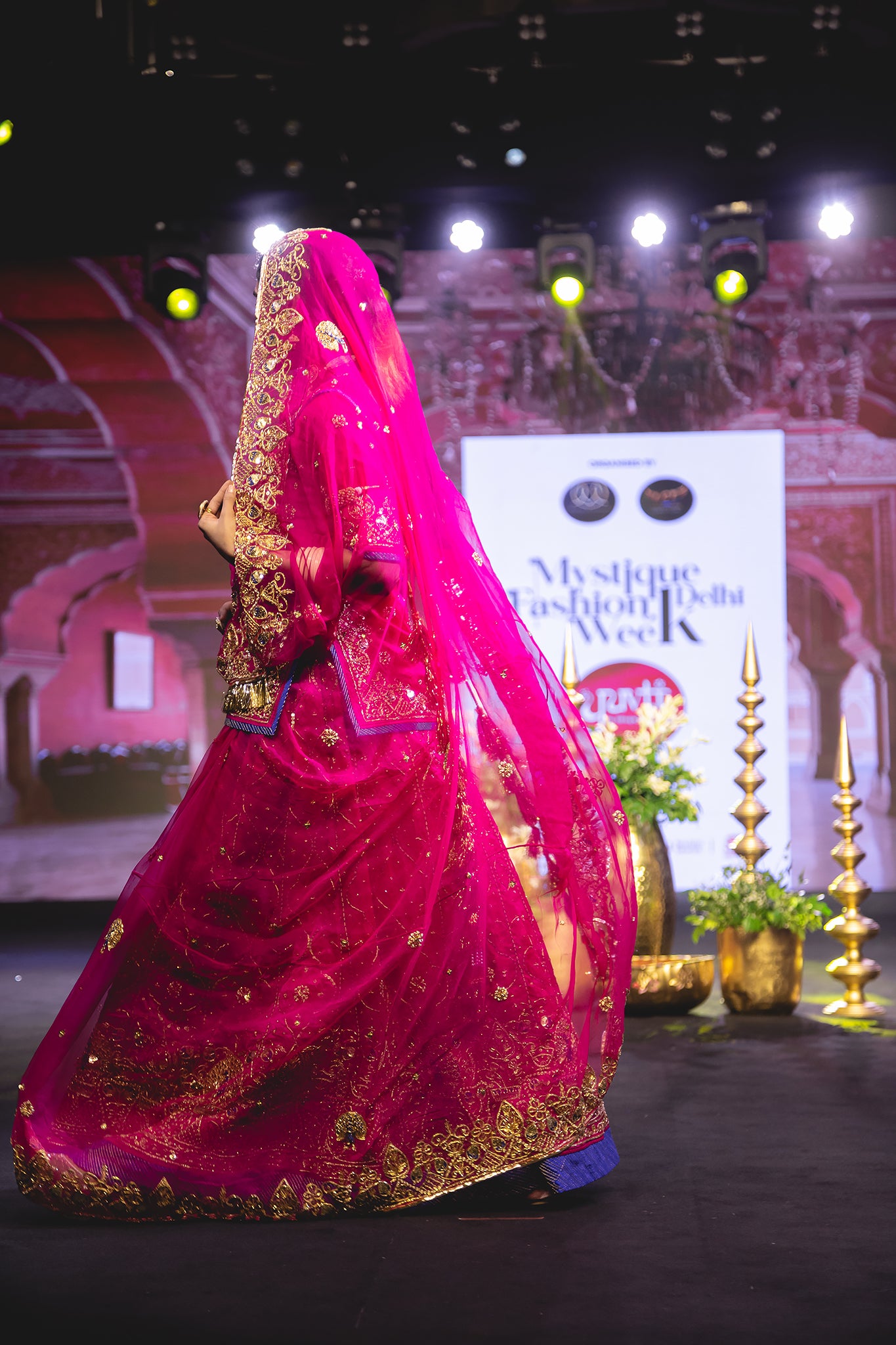 Rani Pink Pure Satin Aari Tari Salma Handwork Poshak (Unstitched)