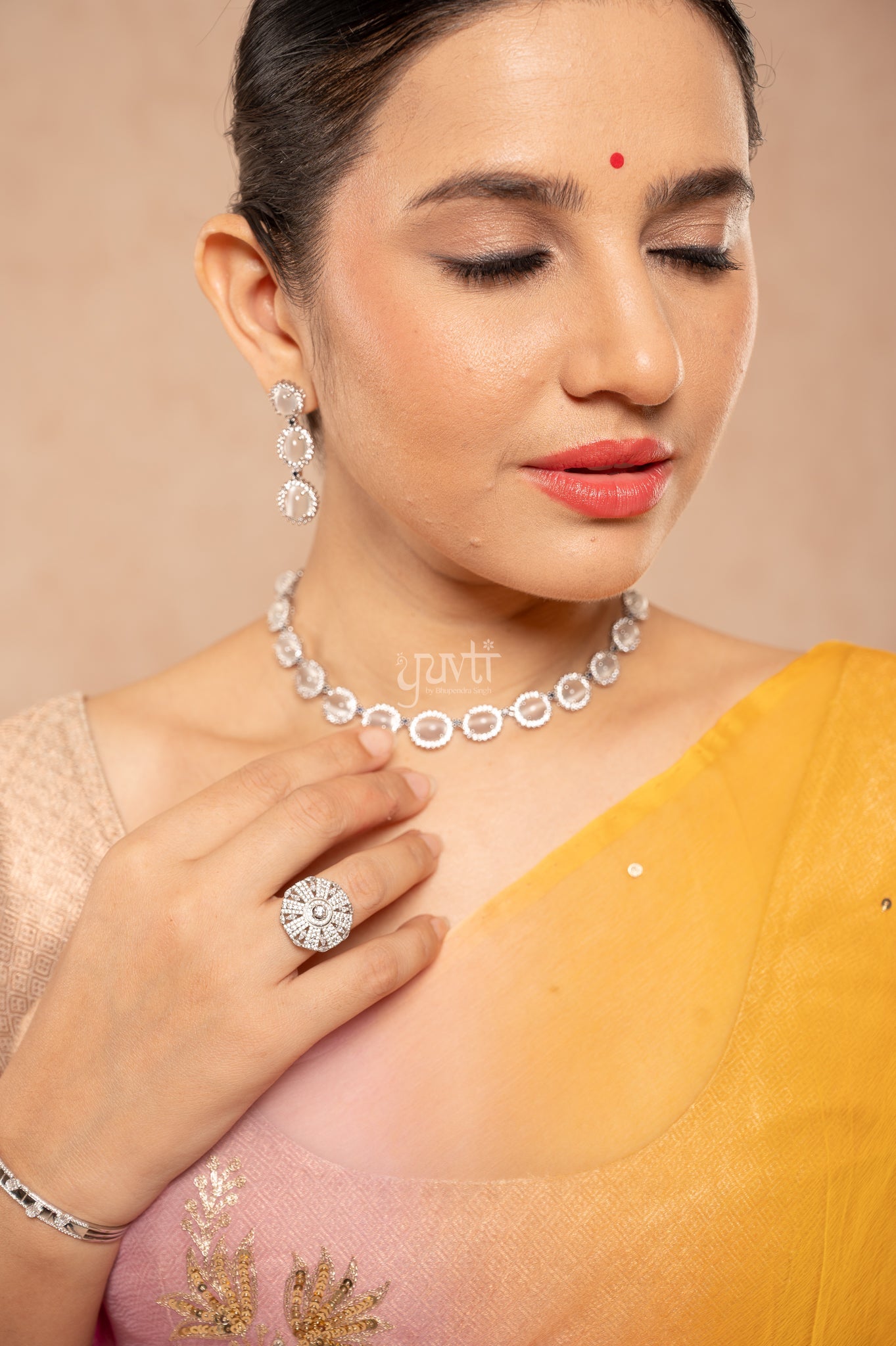 Multi Viscose Chiffon Aari Sequins Motifs ( Butti ) Handwork Saree