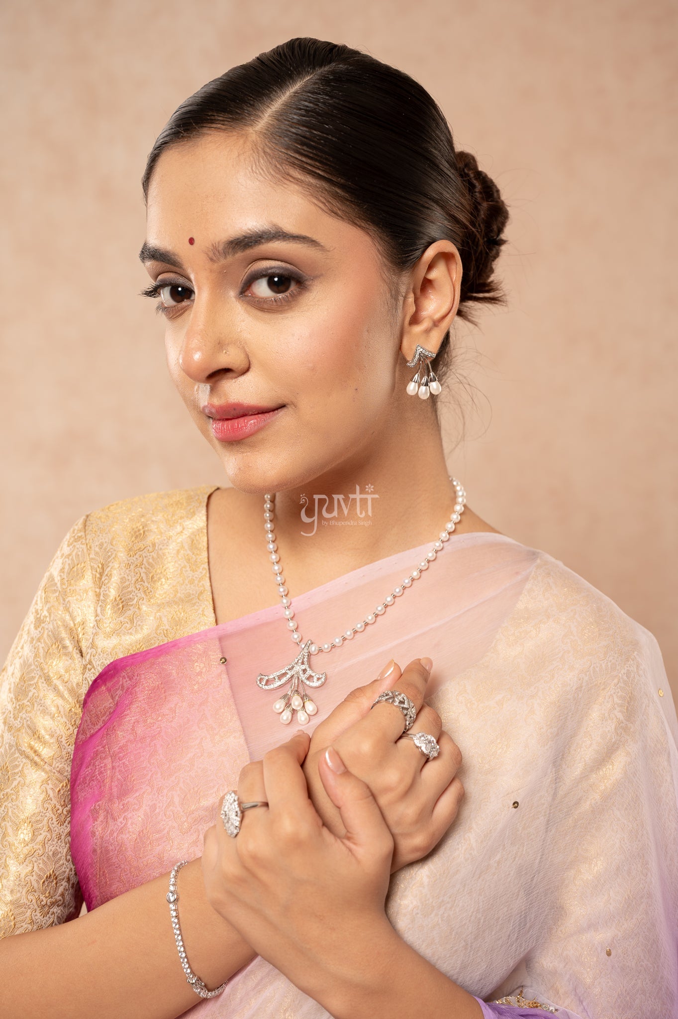 Wine Lavender White Multicolour Viscose Chiffon Aari Sequins Kardana Handwork Saree