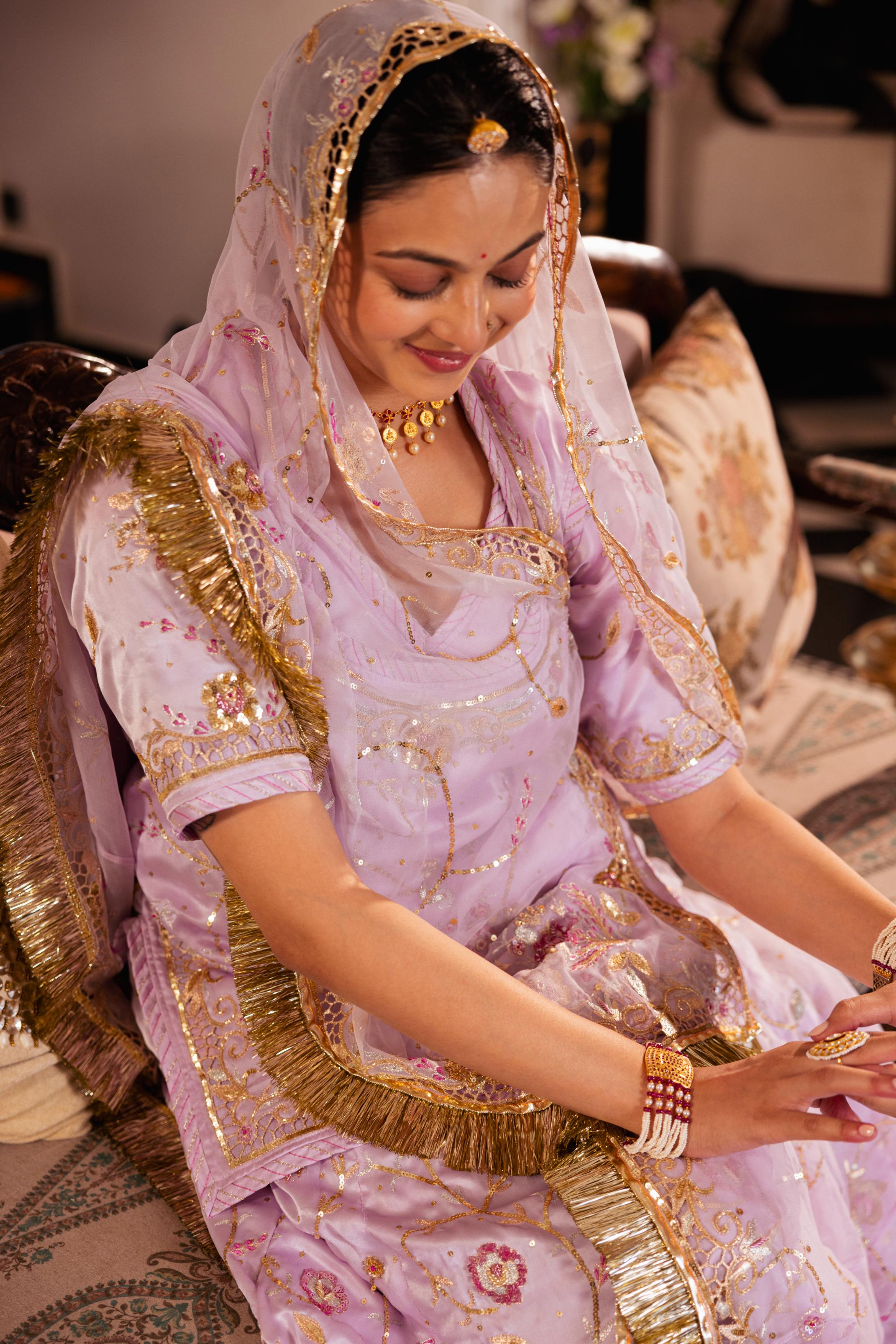 Pink  Pure Satin Aari Tari Resham Cutwork  Handwork   Poshak (Unstitched)