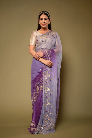 Viscose Chiffon Border Work saree