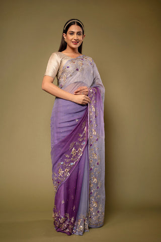 Viscose Chiffon Border Work saree