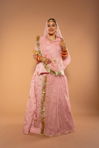 Aari Kardana Pink Rajputi Poshak