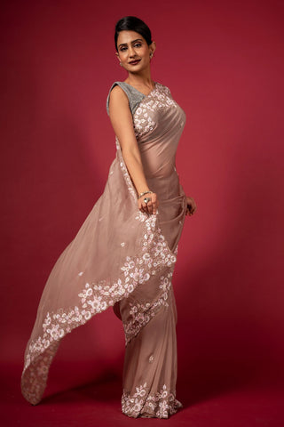 Cocktail Tan Saree