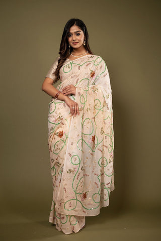 Pure Chiffon Siquin Saree