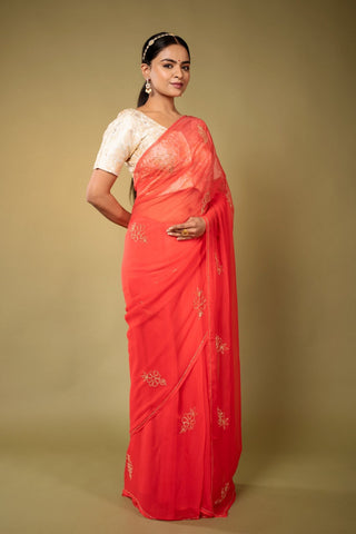 Kardhana Work Chiffon Saree