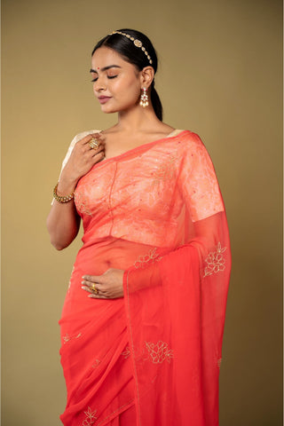 Kardhana Work Chiffon Saree