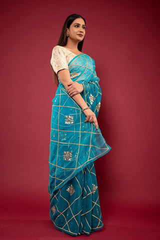 Viscose Chiffon Gotapatti Work Saree