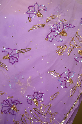 Purple Chiffon Saree