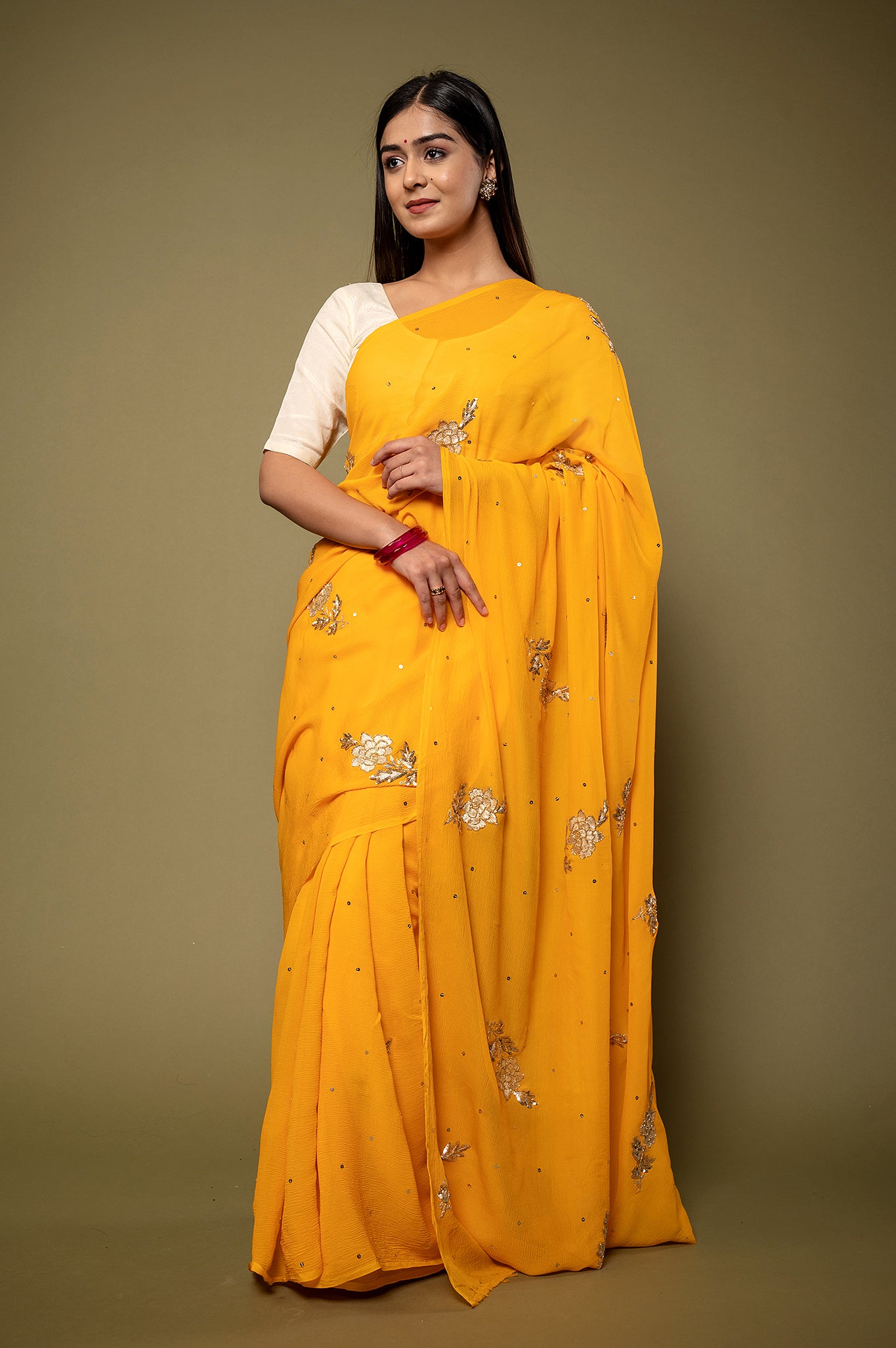 Viscose Chiffon Aari Saree