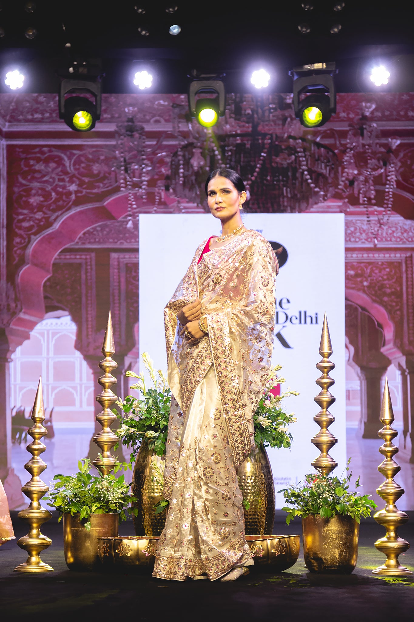 Silver Tissue Copper Gota Patti Handwork  Saree with Rani detailing