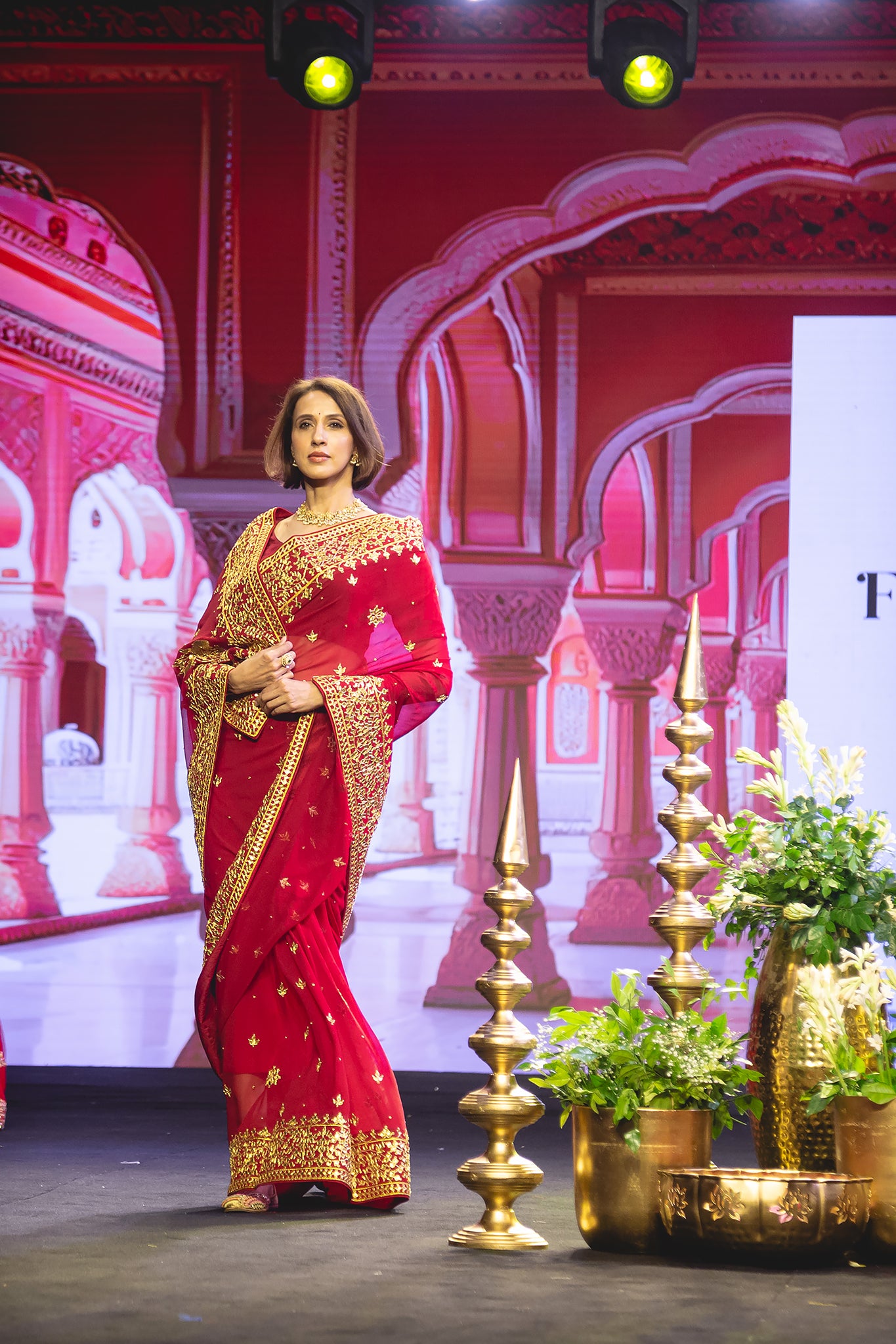 Red Pure Georgette Danka Work Handwork  Saree