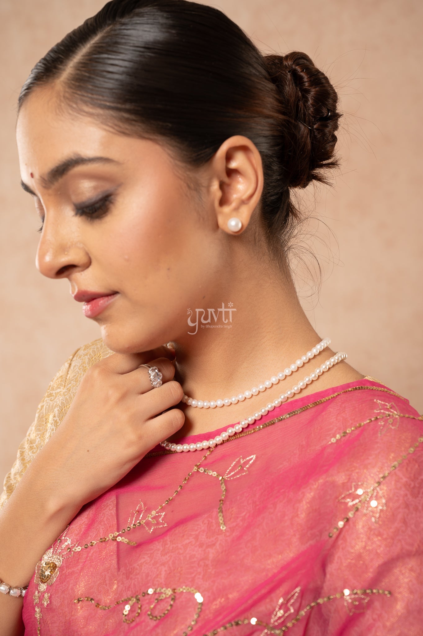 Wine Shaded Viscose Chiffon Aari Sequins Jaal Handwork  Saree  with Blouse