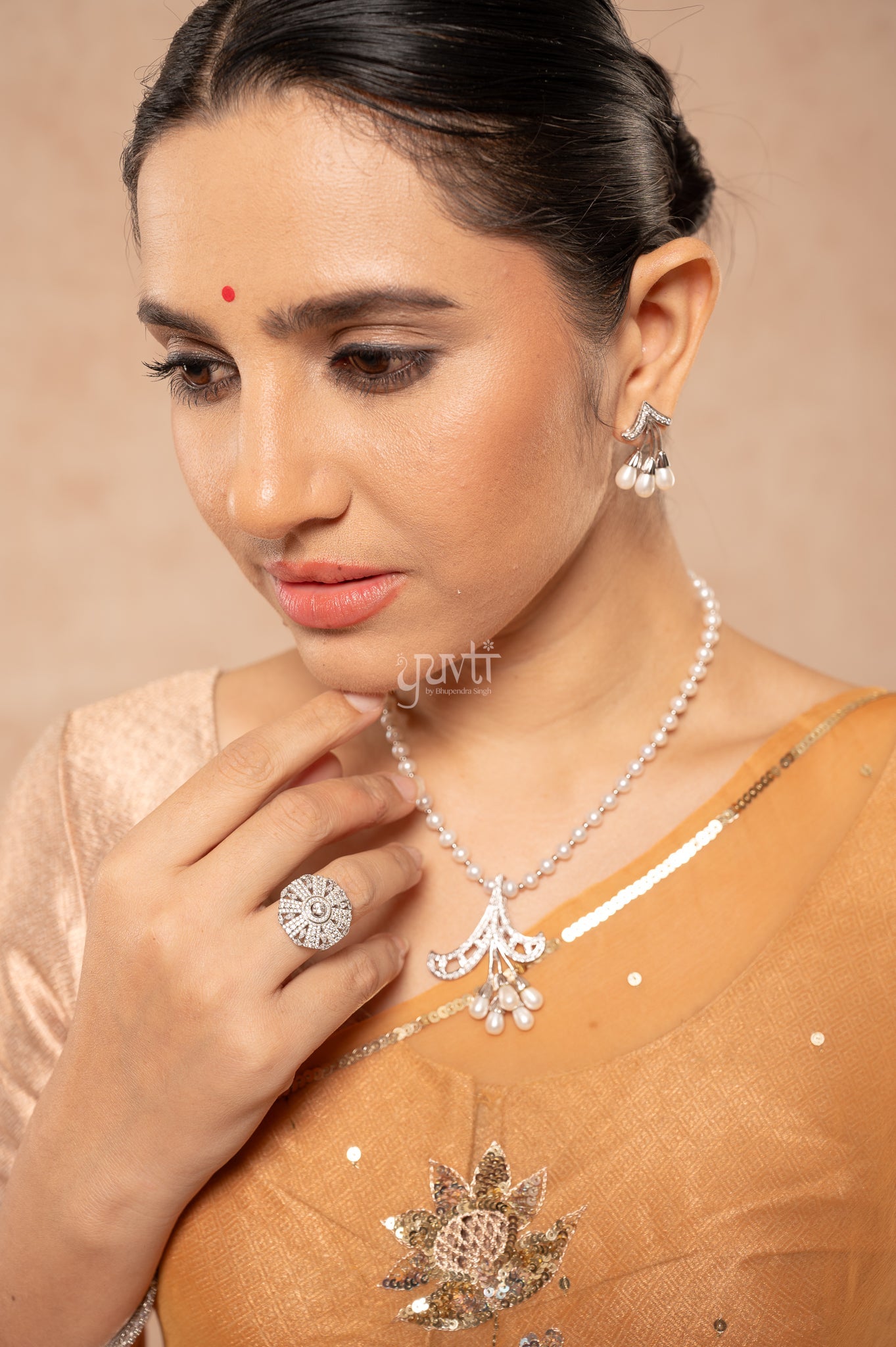 Mustard Shaded Viscose Chiffon Aari Sequins Cut-work Motif (Butti) all Over Handwork  Saree  with Blouse