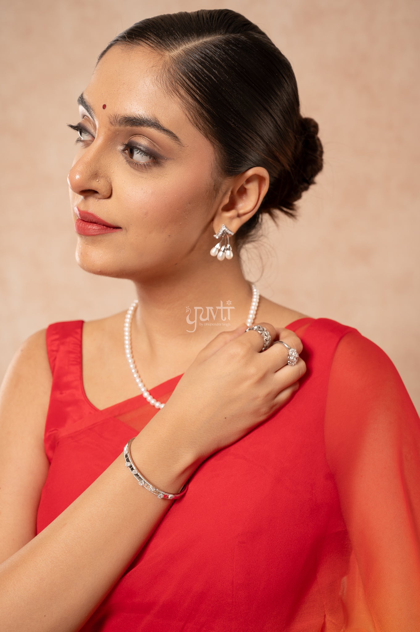 Red Orange Yellow Pure Georgette Multicolour Hand-Dye  Saree  with Blouse