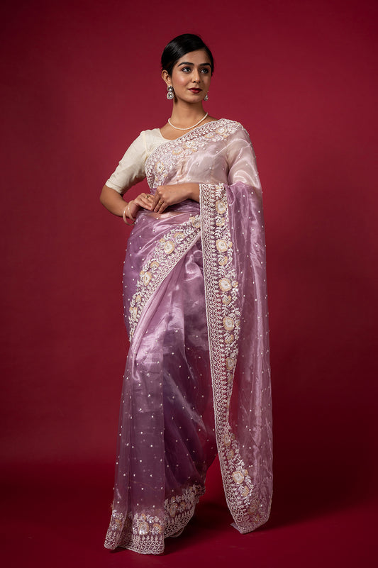 Cocktail Orchid Saree