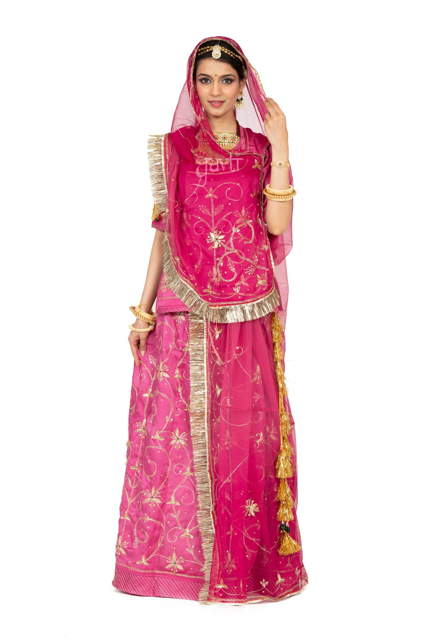 Wine  bamber satin aari sequins  handwork poshak with pure odhna